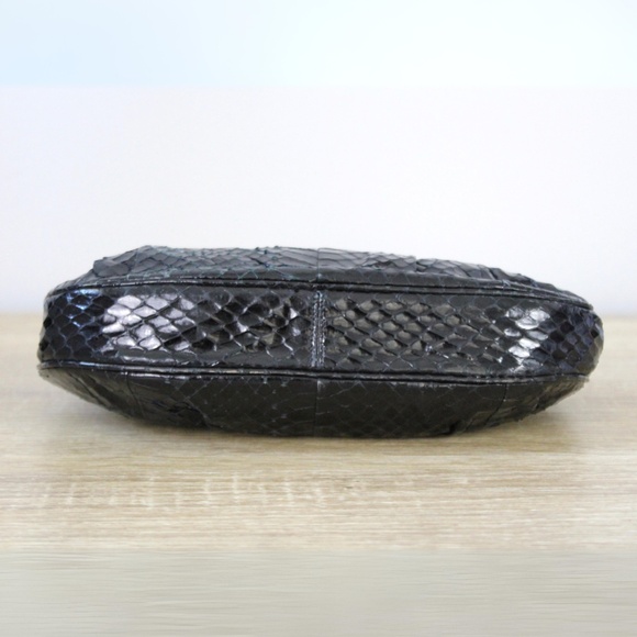 VINTAGE 1980s Judith Leiber Snake Skin Clutch - Picture 2 of 8
